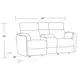 Radius Mega Ivory 79" Glider Power Reclining Console Loveseat