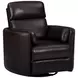 Radius Hickory Brown Leather Swivel Glider Recliner with Pillows