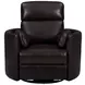 Radius Hickory Brown Leather Swivel Glider Recliner with Pillows