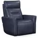 Remmington Vintage Navy Leather Swivel Glider Power Recliner