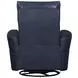 Remmington Vintage Navy Leather Swivel Glider Power Recliner
