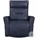 Rhettmere Vintage Navy Leather Swivel Glider Power Recliner