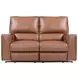 Rockford Verona Saddle Leather 64" Power Reclining Loveseat with Power Headrest and Footrest