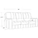 Rockford Verona Saddle Leather 86" Power Reclining Sofa with Power Headrest and Footrest