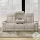 Vanderbilt Fantom Ivory Power Reclining Sofa with Drop Down Console and Power Headrest