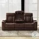 Vanderbilt Fantom Brown Power Reclining Living Room Set with Drop Down Console and Power Headrest