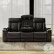 Vanderbilt Midnight Power Reclining Living Room Set with Drop Down Console Table