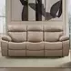 Theon Stokes Toffee Performance Fabric 88" Reclining Sofa With Drop Down Table