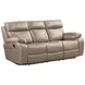 Theon Stokes Toffee Performance Fabric 88" Reclining Sofa With Drop Down Table