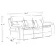 Theon Stokes Toffee Performance Fabric 88" Reclining Sofa With Drop Down Table