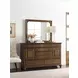 Commonwealth Rich Hazelnut 6 Drawer Witham Dresser with Rectangular Mirror