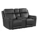 Walker Aline Anthracite Leather Triple Power Reclining Living Room Set with Dropdown Console and USB Charging