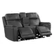 Walker Aline Anthracite Leather Triple Power Reclining Living Room Set with Dropdown Console and USB Charging