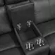 Walker Aline Anthracite Leather 76" Triple Power Reclining Loveseat with Console and USB Charging