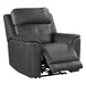 Walker Aline Anthracite Leather Triple Power Reclining Living Room Set with Dropdown Console and USB Charging