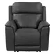 Walker Aline Anthracite Leather Triple Power Reclining Living Room Set with Dropdown Console and USB Charging