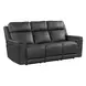 Walker Aline Anthracite Leather Triple Power Reclining Living Room Set with Dropdown Console and USB Charging