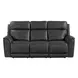 Walker Aline Anthracite Leather Triple Power Reclining Living Room Set with Dropdown Console and USB Charging