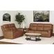 Walker Butternut Leather 86" Power Reclining Living Room Set with USB Charging