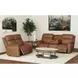 Walker Butternut Leather 86" Power Reclining Living Room Set with USB Charging
