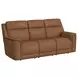 Walker Butternut Leather 86" Power Reclining Living Room Set with USB Charging
