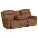Walker Butternut Leather 86" Power Reclining Living Room Set with USB Charging