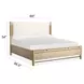 Sunset Cove Sanibel Brown and Cream Queen Upholstered Panel Bed