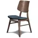 Oscar Walnut and Teal 42" Round Glass Top Dining Set with 4 Cushion Chairs