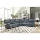 Whitman Verona Azure Cordless Leather Power Reclining Sectional