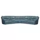 Whitman Verona Azure Leather 7 Piece Modular Power Reclining Sectional