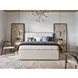 Voyage Ivory and White Oak Queen Upholstered Panel Bed