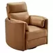Arcadia Vintage Caramel Leather Swivel Glider Power Recliner with USB Charging
