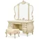 Platine de Royale Champagne Vanity Set with Arched Mirror and Bench