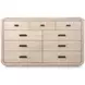 Sunset Cove Sanibel Brown 9 Drawer Dresser with Rectangular Mirror