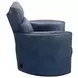 Arcadia Vintage Navy Leather Swivel Glider Power Recliner with USB Charging