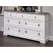 Crownfall Whisper White and Cerused Nutmeg 7 Drawer Dresser with Rectangular Mirror
