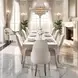 London Place Creamy Pearl 122" Extendable Rectangular Dining Table