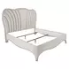 London Place Creamy Pearl Velvet Eastern King Panel Bed with USB Charging