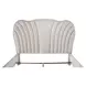 London Place Creamy Pearl Velvet Eastern King Panel Bed with USB Charging