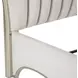 London Place Creamy Pearl Velvet Eastern King Panel Bed with USB Charging