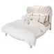 London Place Creamy Pearl Velvet Eastern King Panel Bed with USB Charging