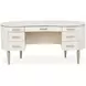 London Place Creamy Pearl Desk with 7 Storage Drawers