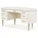 London Place Creamy Pearl Desk with 7 Storage Drawers