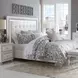 Skyline Cloud White California King Upholstered Bed with USB Charging and LED Light