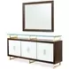 Belmont Place Espresso and White 3 Door Sideboard with Mirror