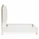 Palm Gate Cloud White and Cream California King Upholstered Panel Bed with USB Charging