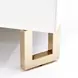 Palm Gate Cloud White and Cream California King Upholstered Panel Bed with USB Charging