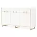 Palm Gate Cloud White Sideboard with Adjustable Shelves and 2 Storage Drawers