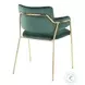 Napoli Gold Metal And Emerald Green Velvet Dining Chair Set Of 2