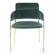Napoli Gold Metal And Emerald Green Velvet Dining Chair Set Of 2